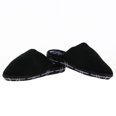 Women's Black Velvet Slippers with X-TRA COMFORT Sole - Isotoner Reference: 18803 | Chapellerie Traclet