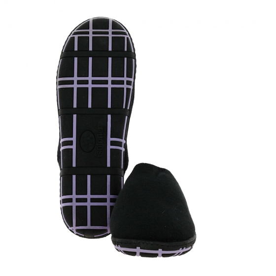 Mules Femme Velours Noir Semelle X-TRA CONFORT - Isotoner