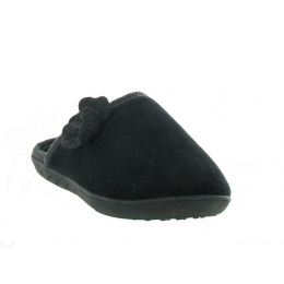 Women's Mules Velvet Black Sole X-TRA CONFORT - Isotoner