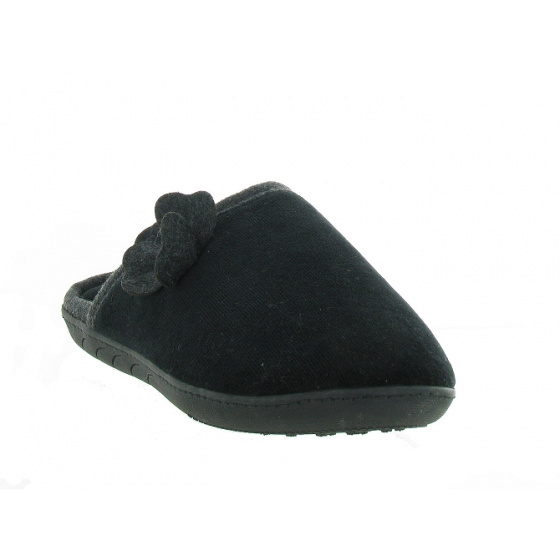 Women's Black Velvet Mules with X-TRA COMFORT Sole - Isotoner