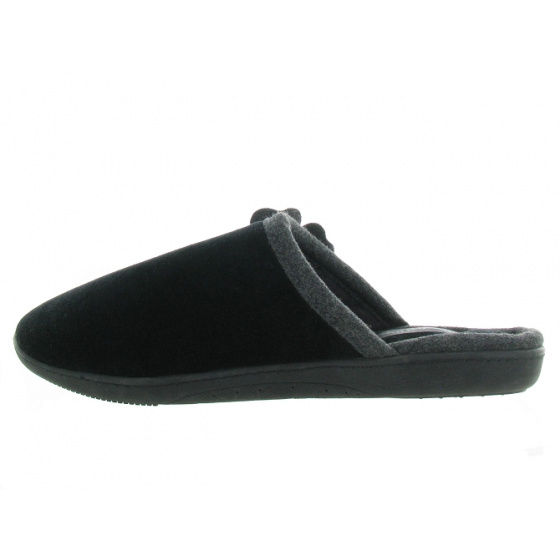 Women's Black Velvet Mules with X-TRA COMFORT Sole - Isotoner