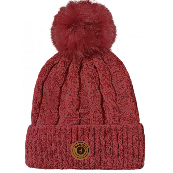 Burgundy Calida Pompom Beanie - Pacito