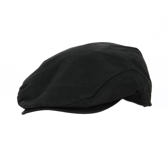 Black Leather Amos Flat Cap - Traclet