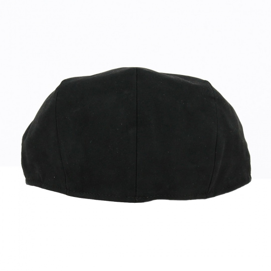 Black Leather Amos Flat Cap - Traclet Black Leather Amos Flat Cap - Traclet