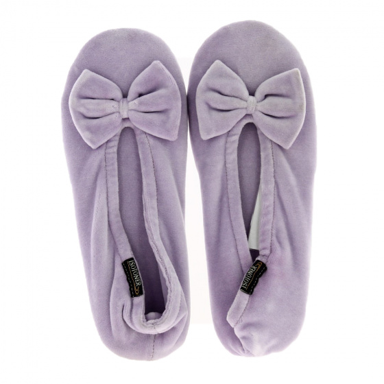 Women's Micro-velvet Ballet Slippers with Bow - Isotoner