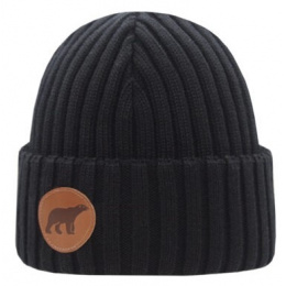 Björn Merino Wool Cuffed Beanie Black - Super Yellow