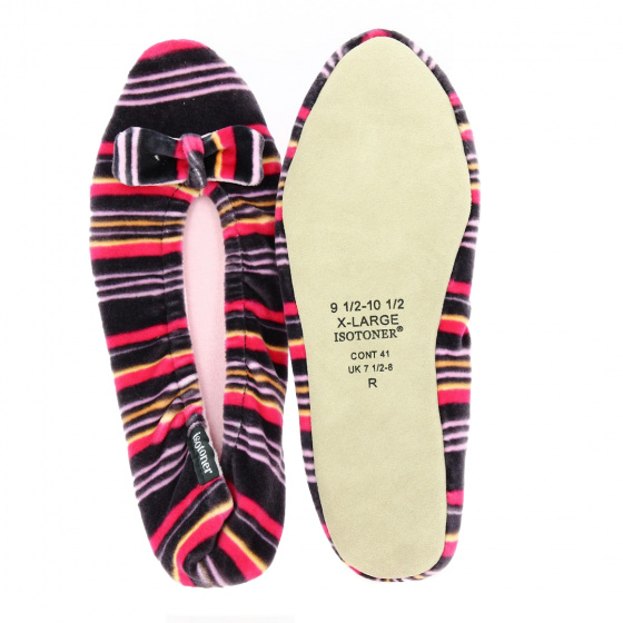 Ballerines Femme Rayures Semelle Cuir - Isotoner