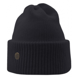 Norden Cuffed Beanie Merino Wool Black - Super Yellow