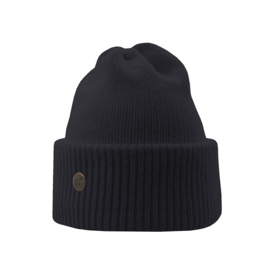 Norden Cuffed Beanie Merino Wool Black - Super Yellow