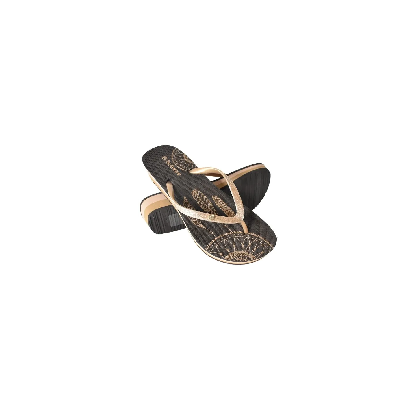 Tongs Talon Marron - Isotoner Référence : 15767 |Chapellerie Traclet