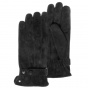 Men's Black Velvet Tactile Gloves - Isotoner