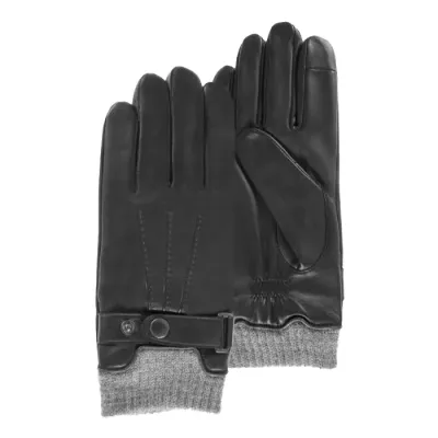 Gants Homme Cuir d'agneau Noir - Isotoner Référence : 15077 | Chapellerie Traclet
