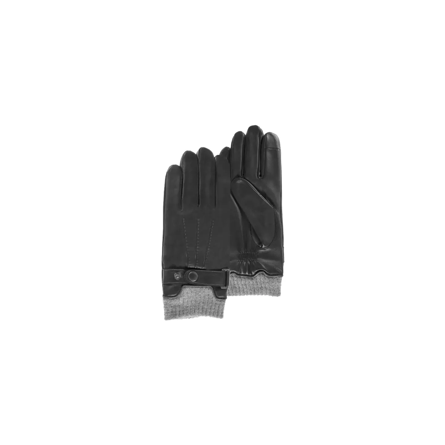 Men's Black Lambskin Leather Gloves - Isotoner Reference: 15077 | Traclet Hat Shop
