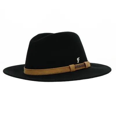 Black Wool Felt Traveller Walky Hat - Fléchet Reference: 18854 | Traclet Hat Shop