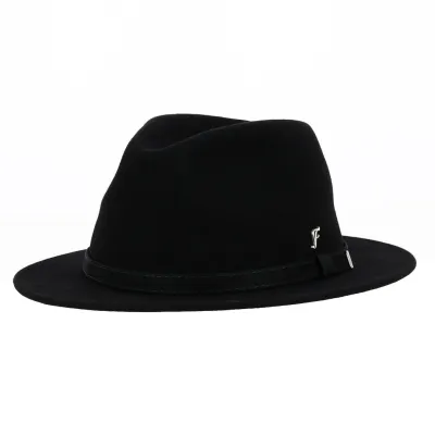 Traveller Fedora Carnival Fur Felt Hat Black - Fléchet Reference: 18855 | Traclet Hat Shop