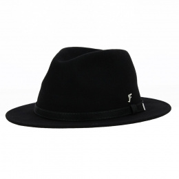 Traveller Fedora Carnival Fur Felt Hat Black - Fléchet