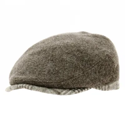 Brown Wool & Cashmere Flat Cap - Flechet Reference: 18858 | Chapellerie Traclet