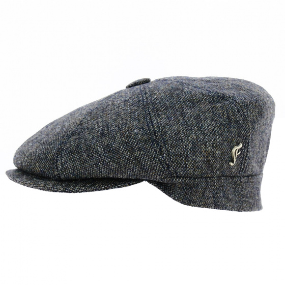 Blue Wool 8-Panel Cap - Fléchet Blue Wool 8-Panel Cap - Fléchet