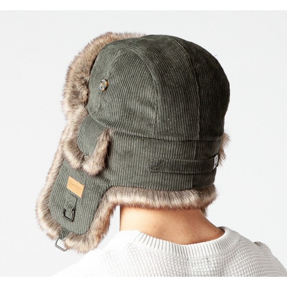 Almond Green Army Rib Bomber Trapper Hat - Barts