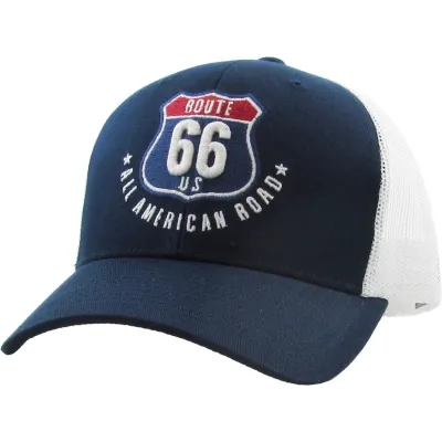 Route 66 Blue & White Snapback Cap - Kbthos Reference: 18883| Chapellerie Traclet