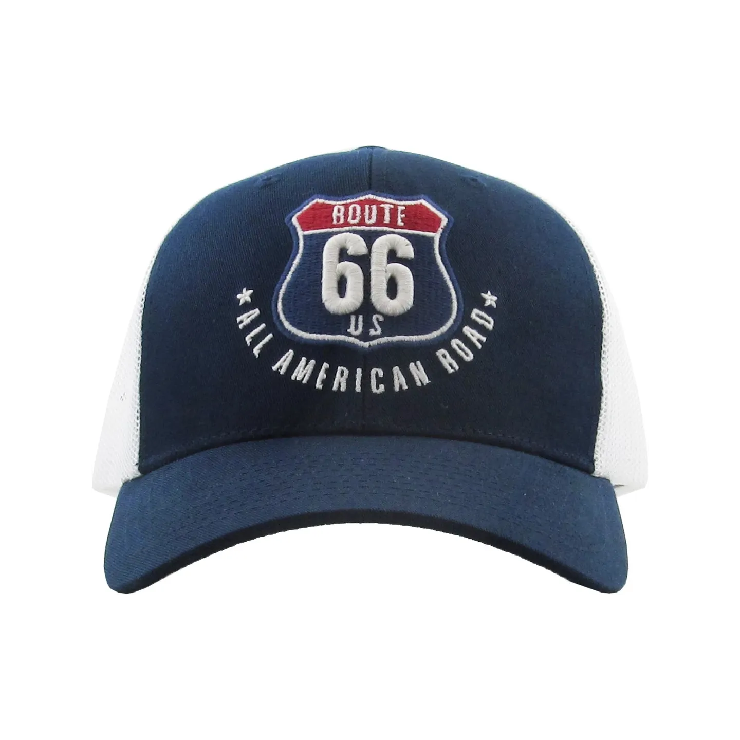 Casquette Snapback Route 66 Bleu & Blanc - Kbthos Reference : 18883| Chapellerie Traclet