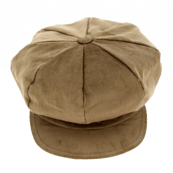 La Jota Velvet Newsboy Cap Beige - Traclet