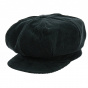 La Jota Black Velvet Newsboy Cap - Traclet