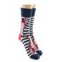 Chaussettes Homard Rayé Laine Made in France - Berthe