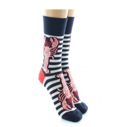 Striped Wool Lobster Socks Made in France - Berthe