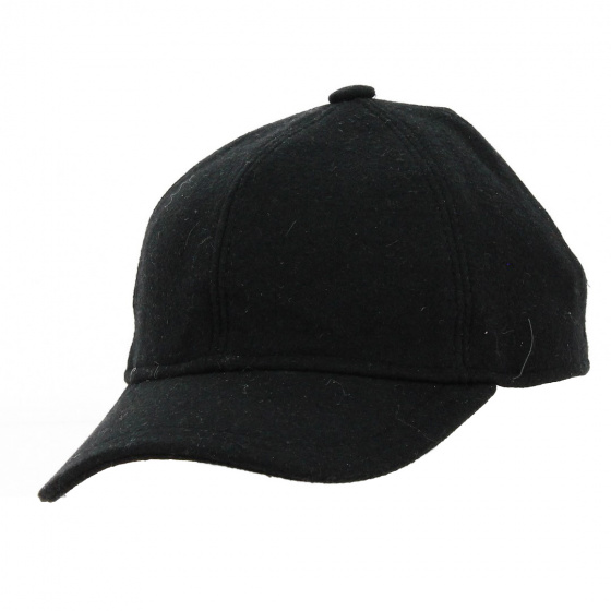 Black Wool Panno Baseball Cap - Traclet