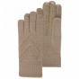 Wool Chevron Leather Gloves - Isotoner