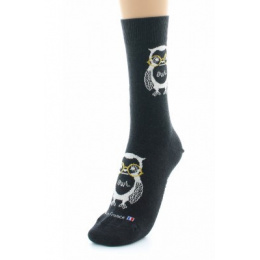 Chaussettes Hibou Coton Anthracite Made in France - Dagobert