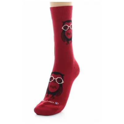 Chaussettes Hibou Coton Rouge Made in France - Dagobert Reference : 18912| Chapellerie Traclet