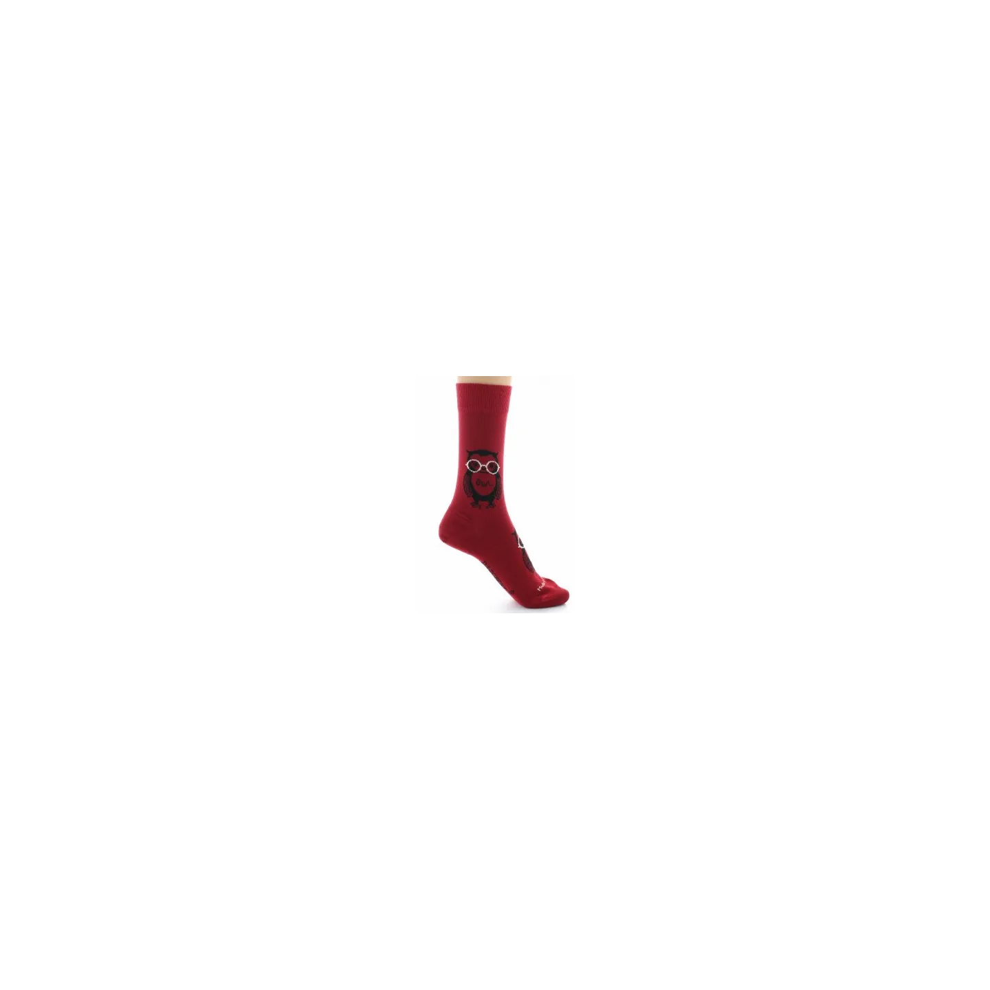 Dagobert Red Cotton Owl Socks Made in France Reference: 18912| Chapellerie Traclet