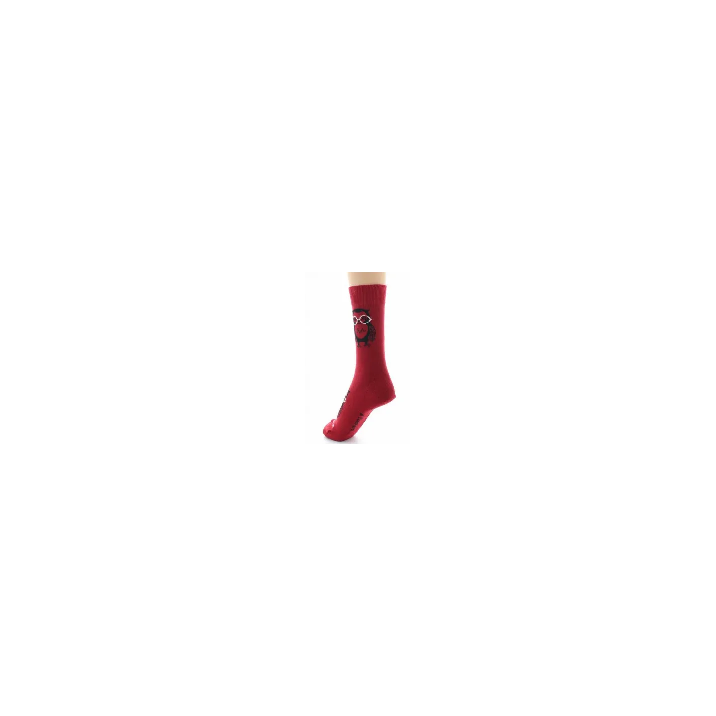 Dagobert Red Cotton Owl Socks Made in France Reference: 18912| Chapellerie Traclet