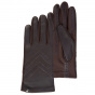 Women's Leather and Fabric Touch Screen Gloves Brown - Isotoner