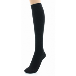 High Mid-Calf Wool Socks Black Made in France - Perrin
