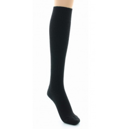 High Mid-Calf Wool Socks Black Made in France - Perrin