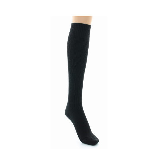 High Mid-Calf Wool Socks Black Made in France - Perrin