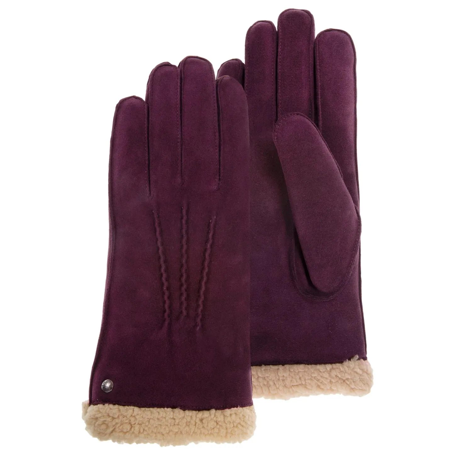 Gants Femme Cuir & fourrure Bordeaux - Isotoner Référence : 15040