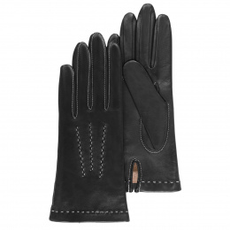 Women's Gloves 3 Black Leather Rods - Isotoner