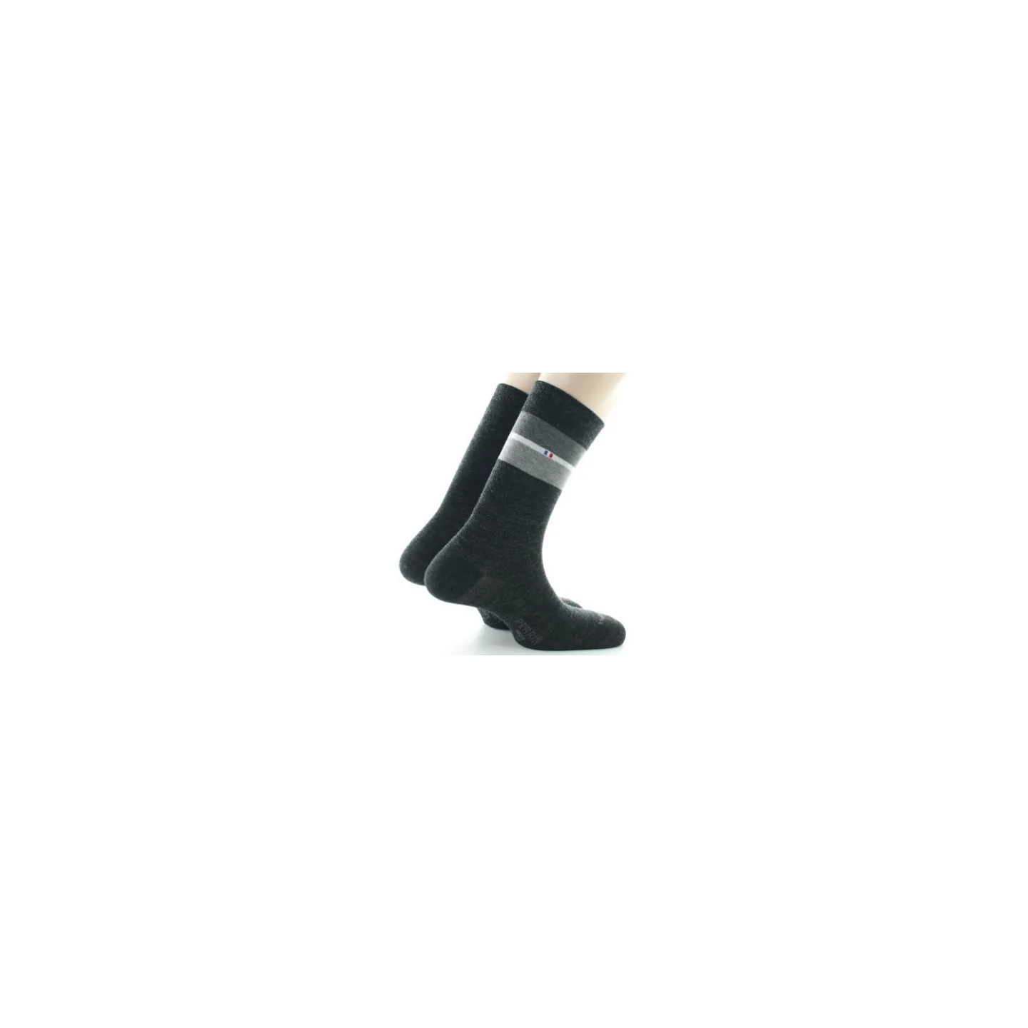 Set of 2 Men's Anthracite Wool Socks Made in France - Perrin  Reference: 18917| Chapellerie Traclet