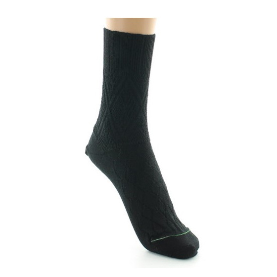 Women's Organic Wool Socks Black Made in France - Perrin