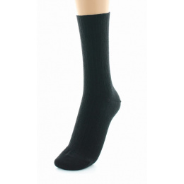 Women's Sensitive Legs Wool Socks Black Made in France - Perrin