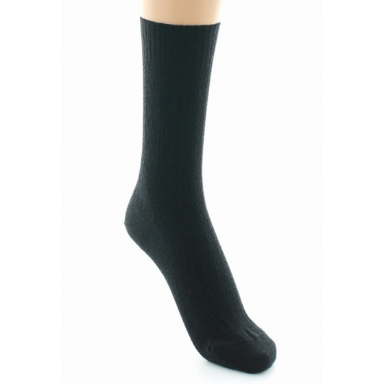Women's Ribbed Glitter Black Socks Made in France - Perrin