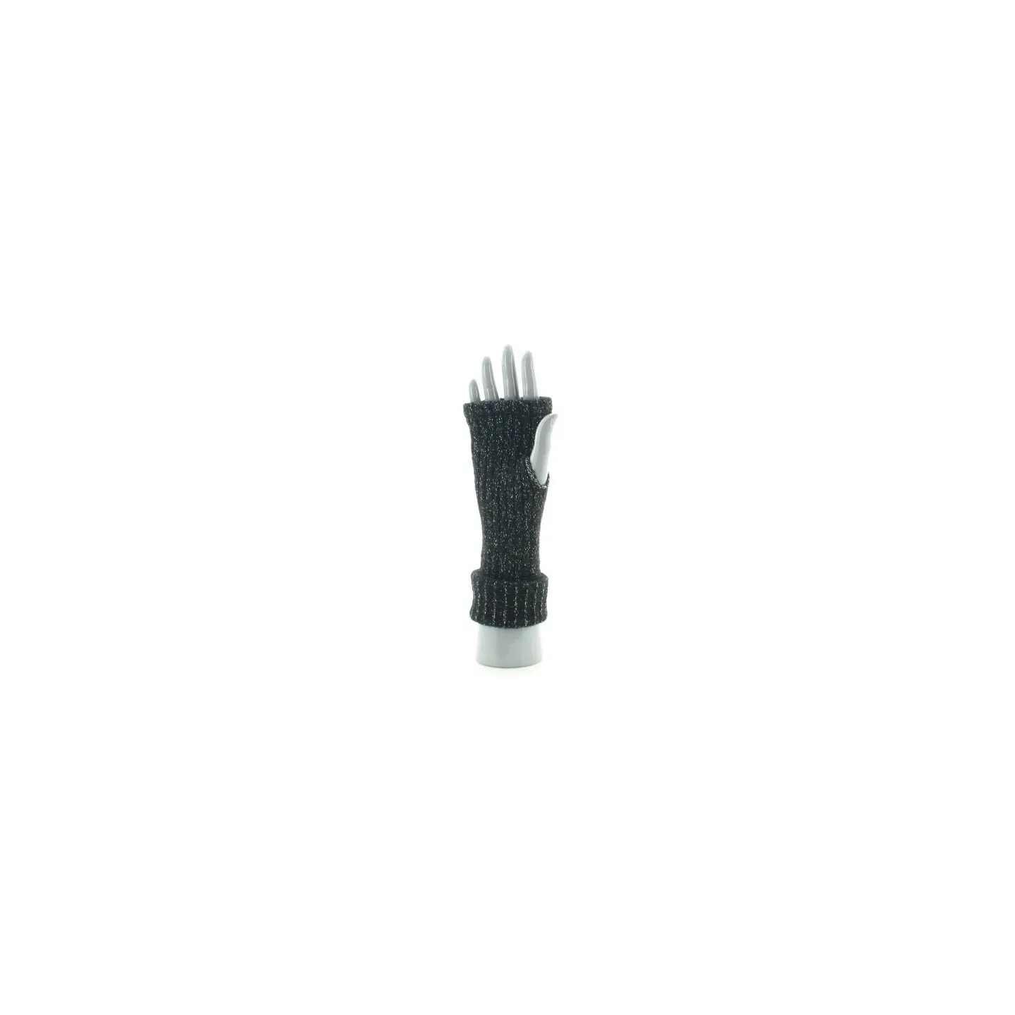 Women's Black Glittery Fingerless Gloves Made in France - Perrin  Reference: 18924 Chapellerie Traclet