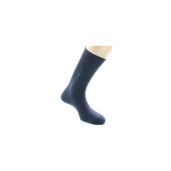 Men's Navy Wool Socks Made in France - Perrin