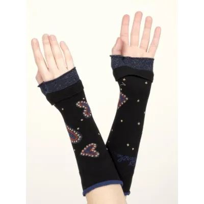 Women's Heart Cotton Mittens - Perrin  Reference : 18938| Chapellerie Traclet