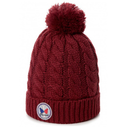 Gstaad Burgundy Pompom Beanie - Pipolaki