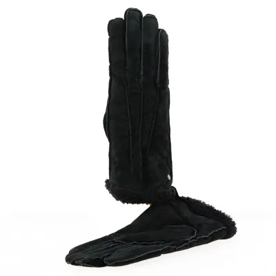 Men's Black Pigskin Leather Gloves - Isotoner Reference: 15078